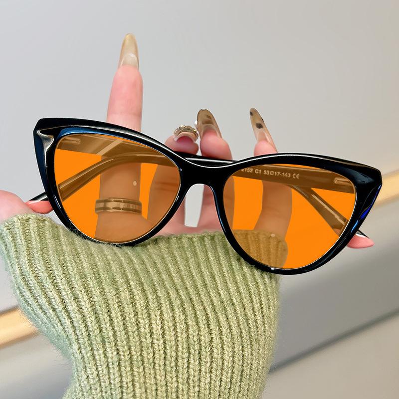 

Men Women New Retro Cat s Eye HD Anti-Blue Light Glasses Fashion Orange/Red Lenses Women s Fashion HD Night Vision Glasses