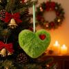 Palline di Natale Sferiche Soffici a Forma di Cuore Verdi con Cuori Rossi, Adatte Come Decorazioni da Appendere per l'Albero di Natale