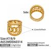 18K Gold Plated Stainless Steel Hollow Ring – Exaggerated Design, Fashionable, Versatile European & American Jewelry