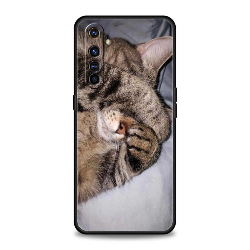 lovely sleep kitten Phone Case For Realme 12 11 10 9 8 5G 7 6 GT5 GT3 GT2 Pro Plus C21 C25 C35 For Realme GT Neo 2 3 3T 5 Cover