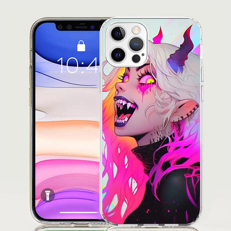 Crazy Gothic Japan Anime Girls Phone Case For Apple iPhone 17 Air 16 15 Plus 14 + 13 Mini 12 11 Pro Max 7 8 SE 16Max Soft Shell