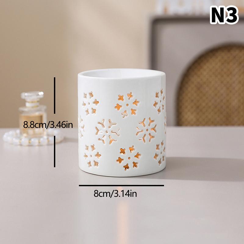 White Ceramic Incense Burner Candle Essential Oil Aromatherapy Diffuser Hollow Heating Stove Middle East Home Decor Ornament