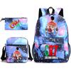 Large Capacity Schoolbag with Shoulder Strap; Student Three-piece Pencil Case Set