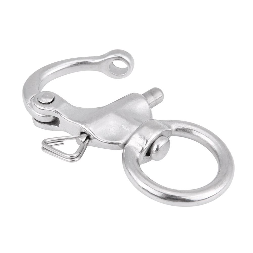 2Pcs Snap Shackle Stainless Steel 316 Buckle Brace Ring Useful Tool Round Ring Shackle 76mm