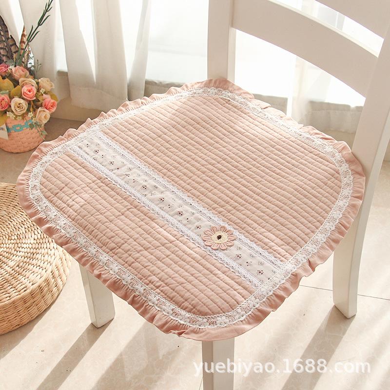 1pcs Polyester Chair Cushions Set - Thin Cotton-Feel Seat Pads for Dining Chairs Home Office - Simple Design with Straps