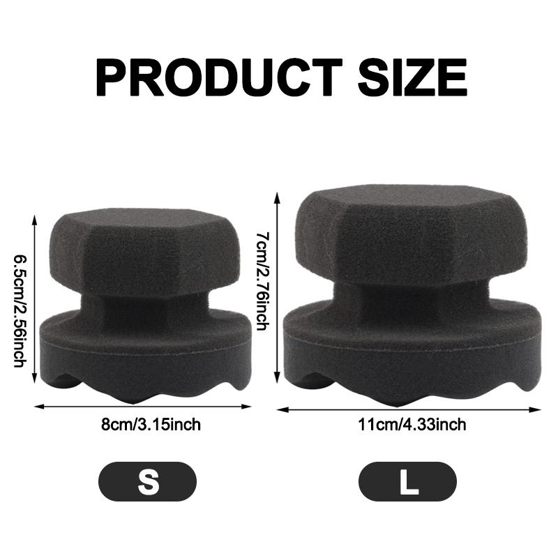 Car Wax Polishing Sponge Hexagonal Grip Applicator Hand Tire Wax Sponge High Density Foam Sponge Auto Waxing Accessories-S L