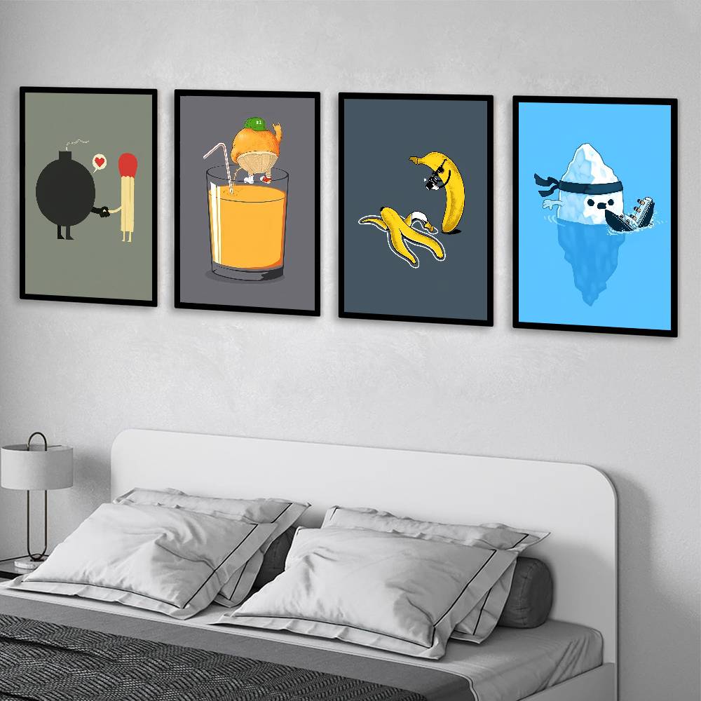 Funny Food Fancy Art Poster Home Living Bed Room Bar Hallway Sticky Wall Art Printing Waterproof Aesthetic Decor
