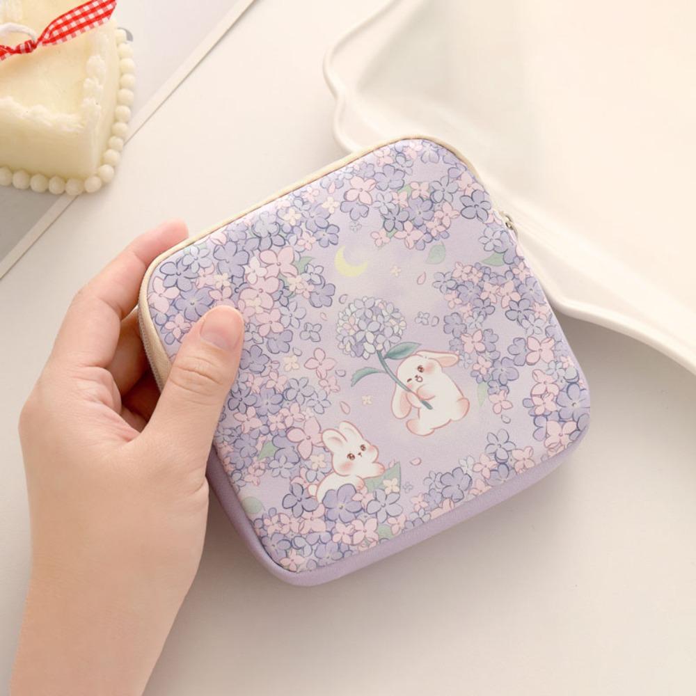 

Винтажный цветочный кошелек для монет Портативный на молнии Органайзер для гигиенических прокладок Дорожный/для ежедневного использования Косметичка для помады для женщин девушек