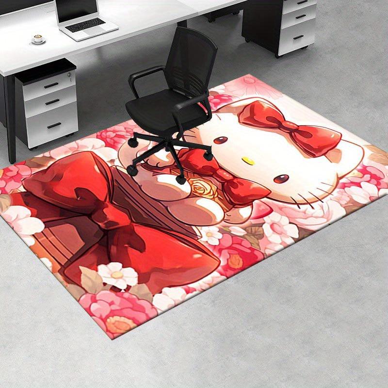 1pc Sanrio Hello Kitty Mermaid Printed Office Carpet Rectangle Rug Under The Table,Perfect Room Decor for Living Room, Bedroom, Kitchen, Non-slip Floo