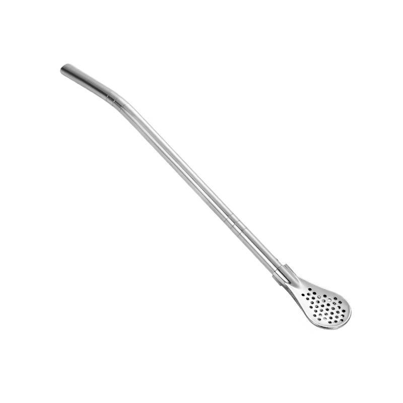 Colorful 304 Stainless Steel Tea Drinking Straws Spoon Yerba Mate Tea Filter Reusable Metal Kitchen Bar Milk Tea Stirring Spoon