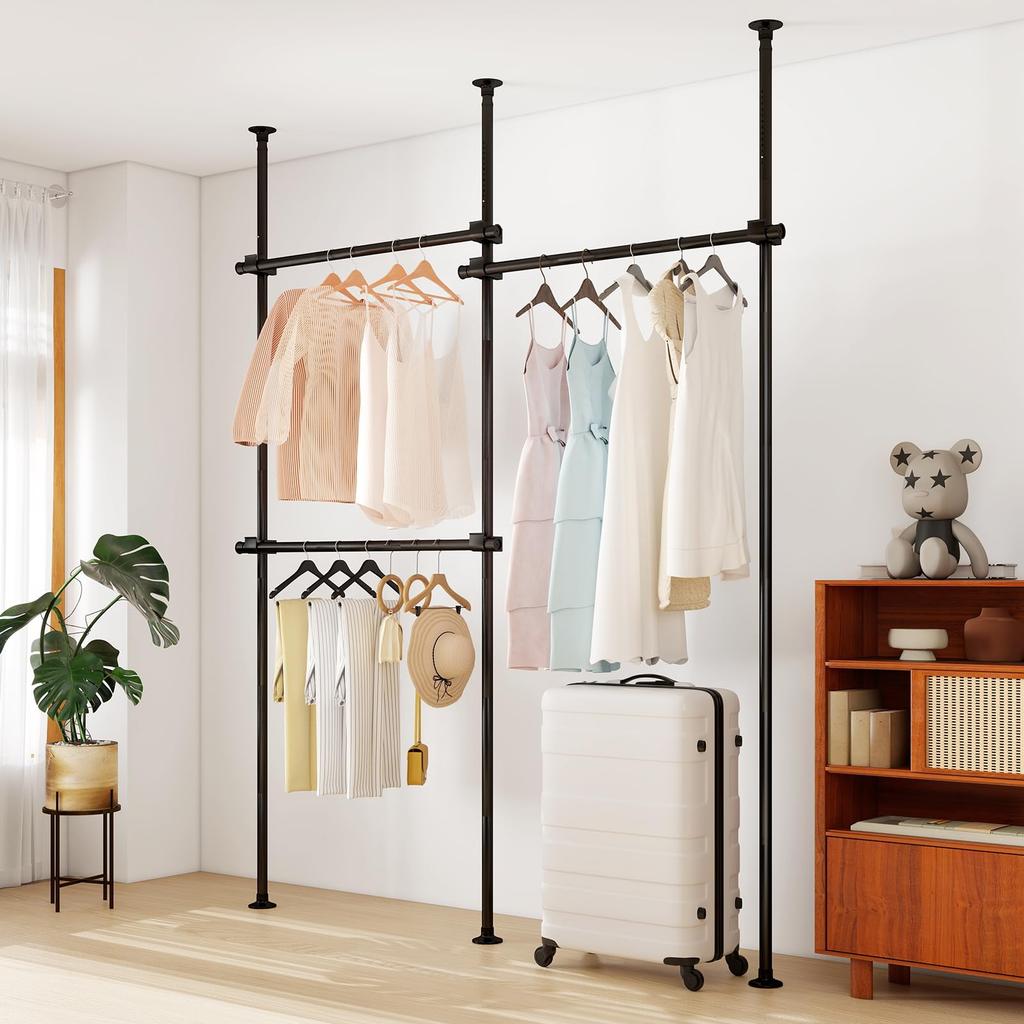 KELIXU Tension Clothes 3 Wide X 90kg Weight Durable Tension Indoor Clothes Drying Clothes Coat Expandable Vertically and Easy No Tools Required Rack,
