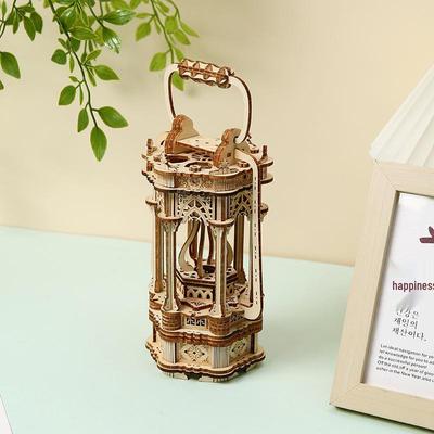 3D Wooden Puzzle Retro Lantern - DIY Educational Assembly Toy