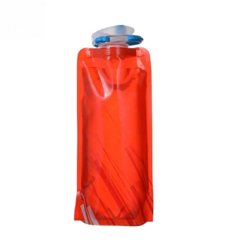 Foldable Water Bottles Reusable Flexible Travel Bottle Plastic Pouch Soft Flask Water Bag With Carabiner Clip