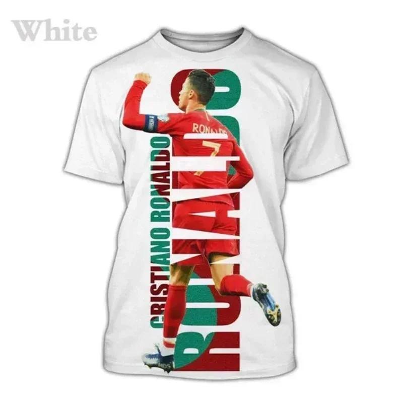 Uomo 2026 AI Cristiano Ronaldo Stampa 3D Maglietta Commemorativa Oversize Traspirante Asciugatura Rapida Estiva Manica Corta T-shirt