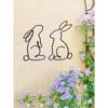 2 PCS Metal Rabbit Wall Art Geometric Bunny Iron Sculpture Farmhouse Decor