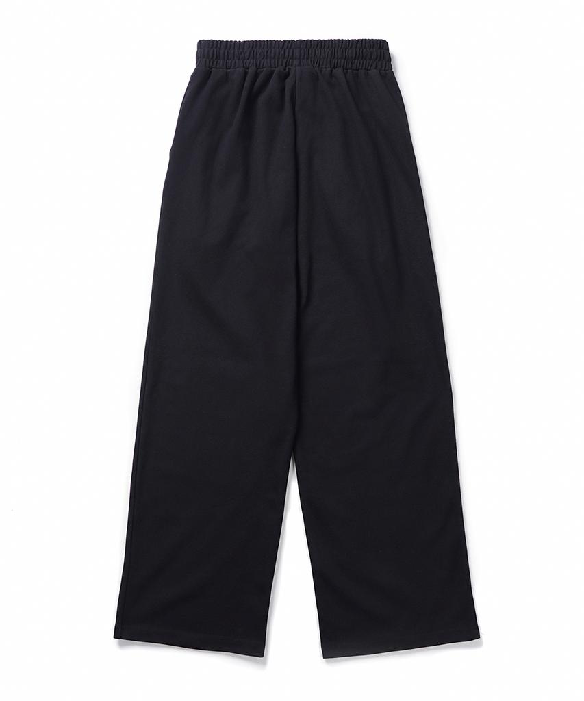 GAKKAI UNIONS [Select Summer, Brushed, Or All-Season Fabric] Single-Pleat Wide Sweatpants Black