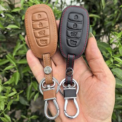 Leather Car Remote Key Case Cover Fob For Hyundai Palisade Limited  Palisade Sel  Elantra Sel Elantra Santa Fe Veloster