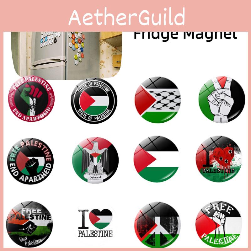Palestine Flag Glass Magnet 25mm Small Crystal Sticker Magnetic Whiteboard Design