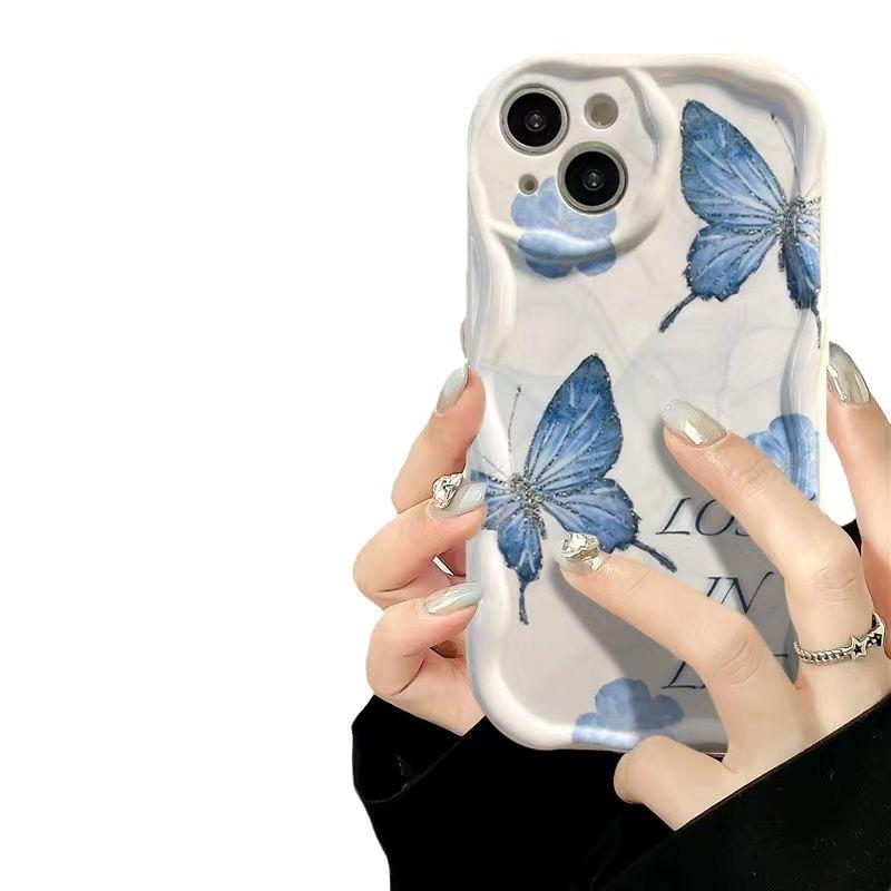 Blue Butterfly Applicable Xiaomi 14 Mobile Case Redmi K70 Protective Case Apple 16 Huawei P70 Honor 200PRO