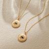 French Style Evil Eye Round Pendant Inlaid Zircon Light Luxury Clavicle Necklace For Women