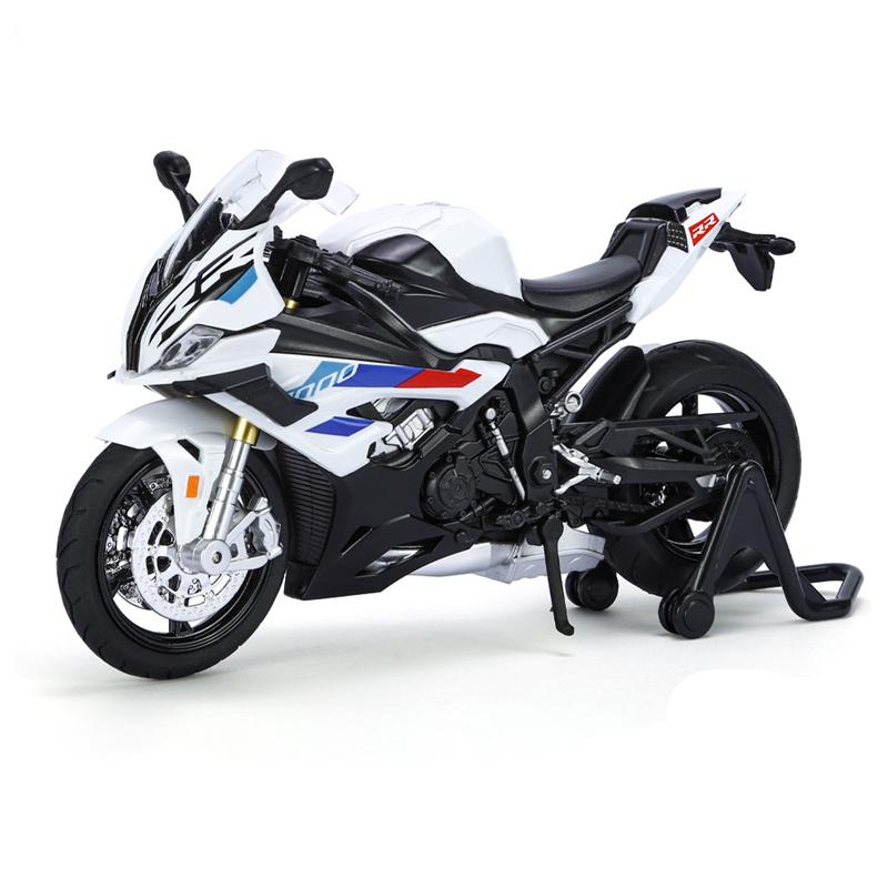 1/12 BWM S1000RR M Version Racing Motorcycle Model Diecast Alloy Metal Cross-country Motorcycle Model Sound Light Childrens Toy Gift