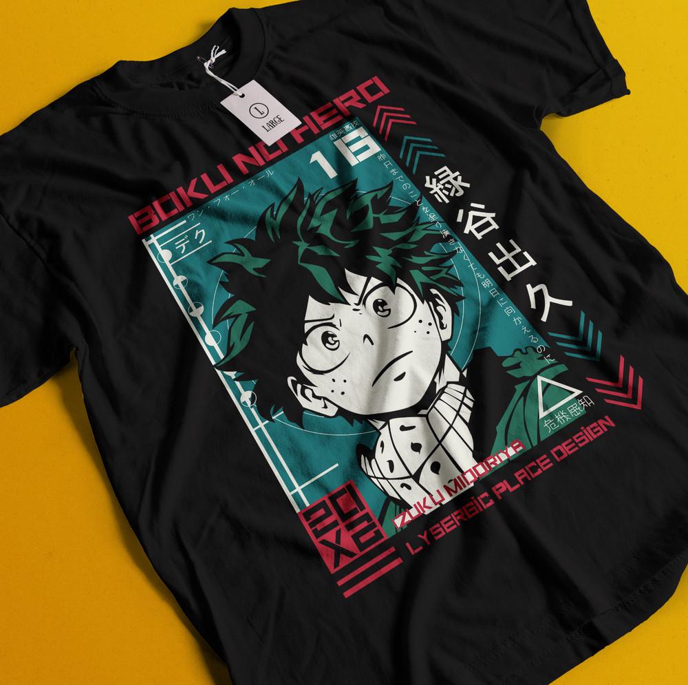 

Deku T-Shirt My Hero Academia Bakugo Katsuki Tee Anime Midoriya Dabi Shoto Shirt L