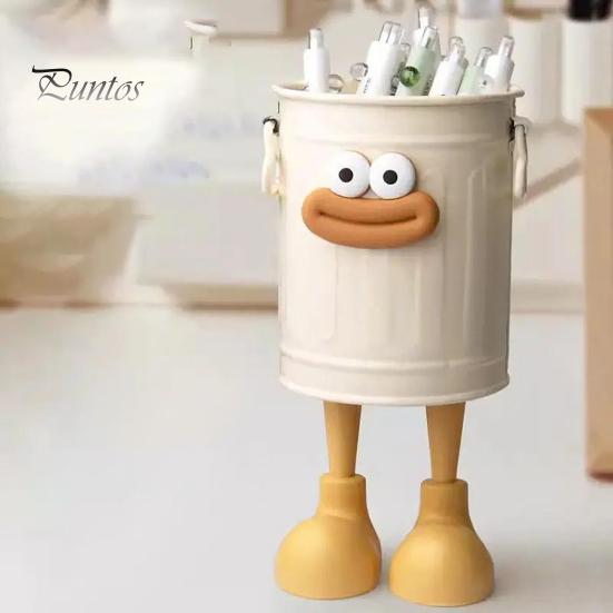 Cartoon Pen Holder Round Vertical Pencil Holder for Office Home Study Desktop Accessories Storage Organizer for Pens Erasers Crayons