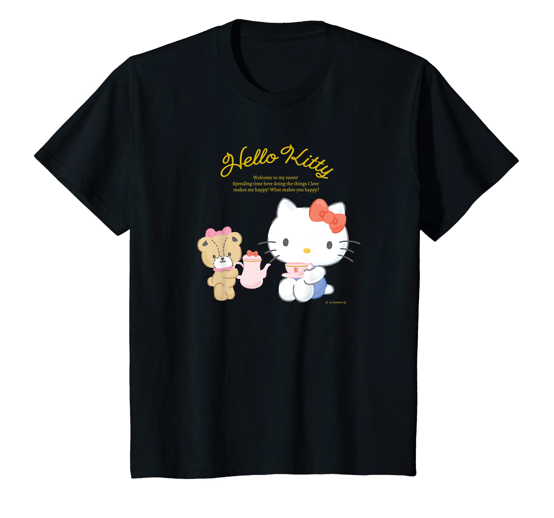 

Дитяча футболка Hello Kitty Happiness My Room чорний