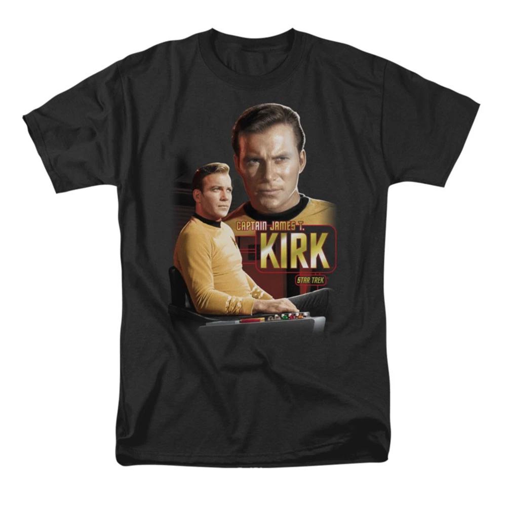 Men s Star Trek Captain Kirk T-shirt XXX-Large Black XXXXL