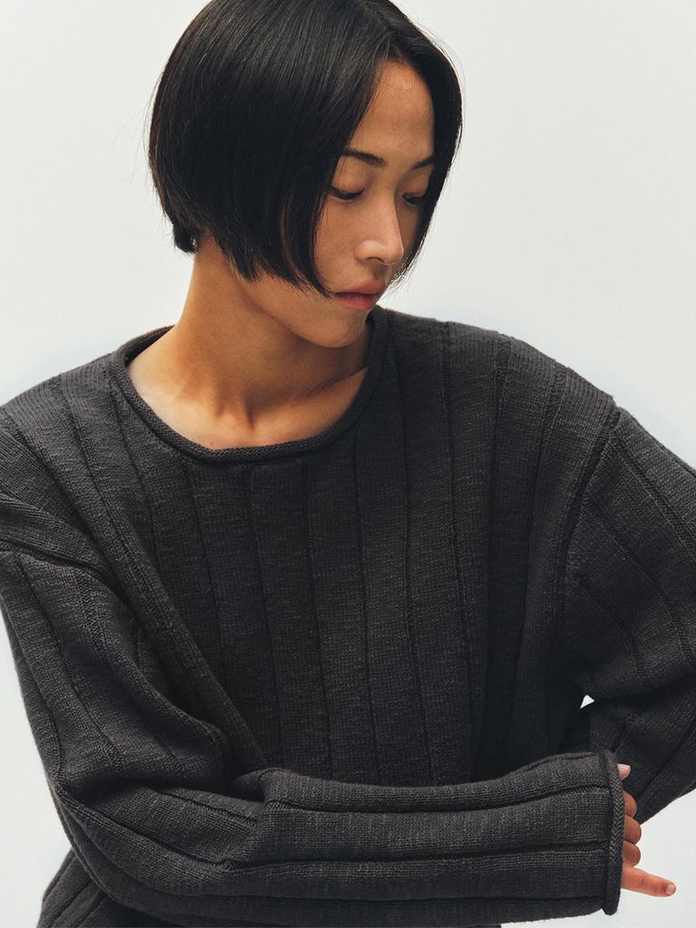 Peullijeupeulojegteu Structured Ribbed Knit, Charcoal