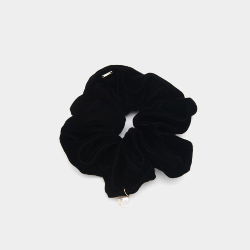TATIANA Velvet Pearl Hair Scrunchie_HB0101