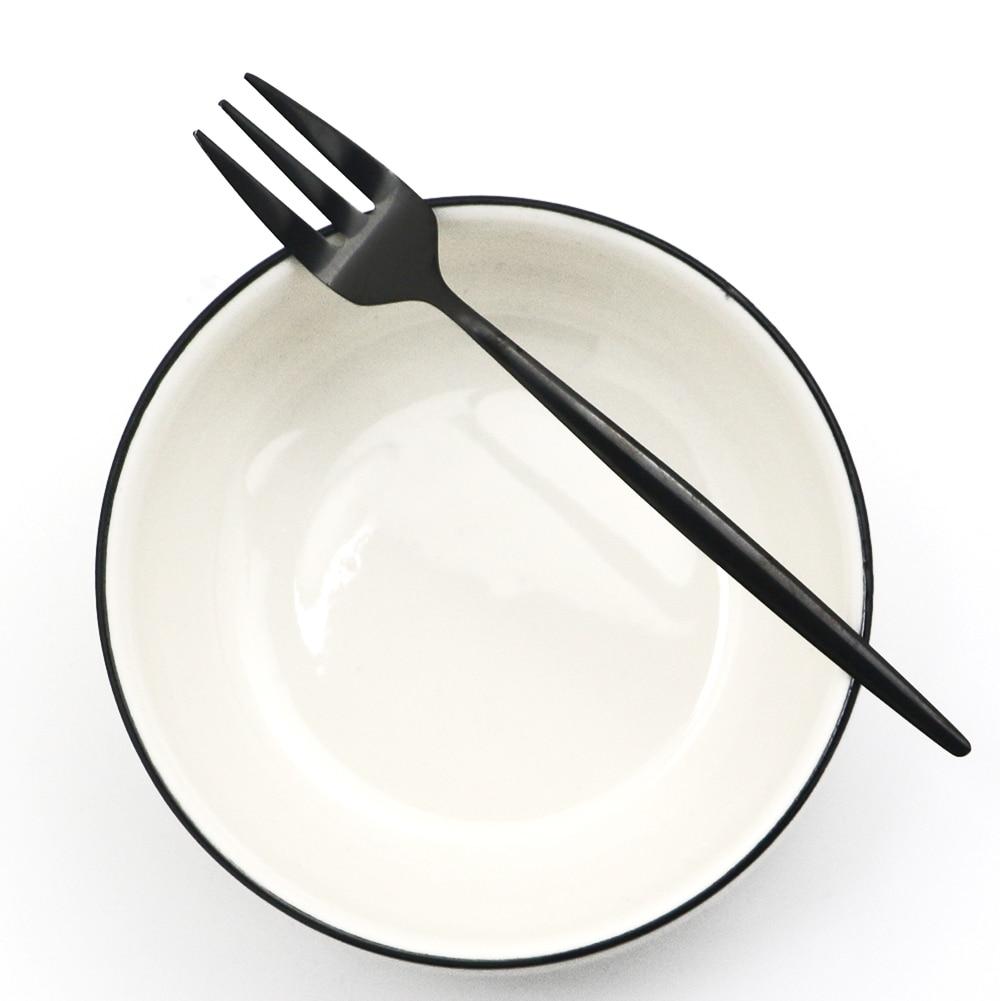 6Pcs Fruit Fork Stainless Steel Cake Forks White Gold Colourful Tea Fork Dinnerware Set Hotel Party Restaurant Supplies