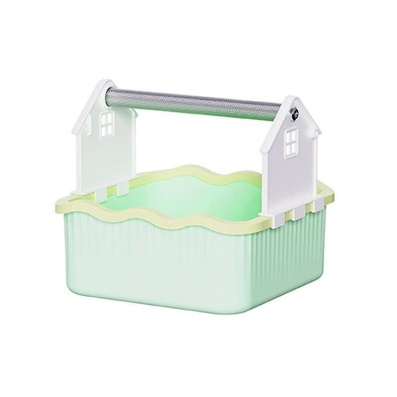 Small Bird Litter Box With Removable Garbage Can For Parakeets Cockatiels And Parrots