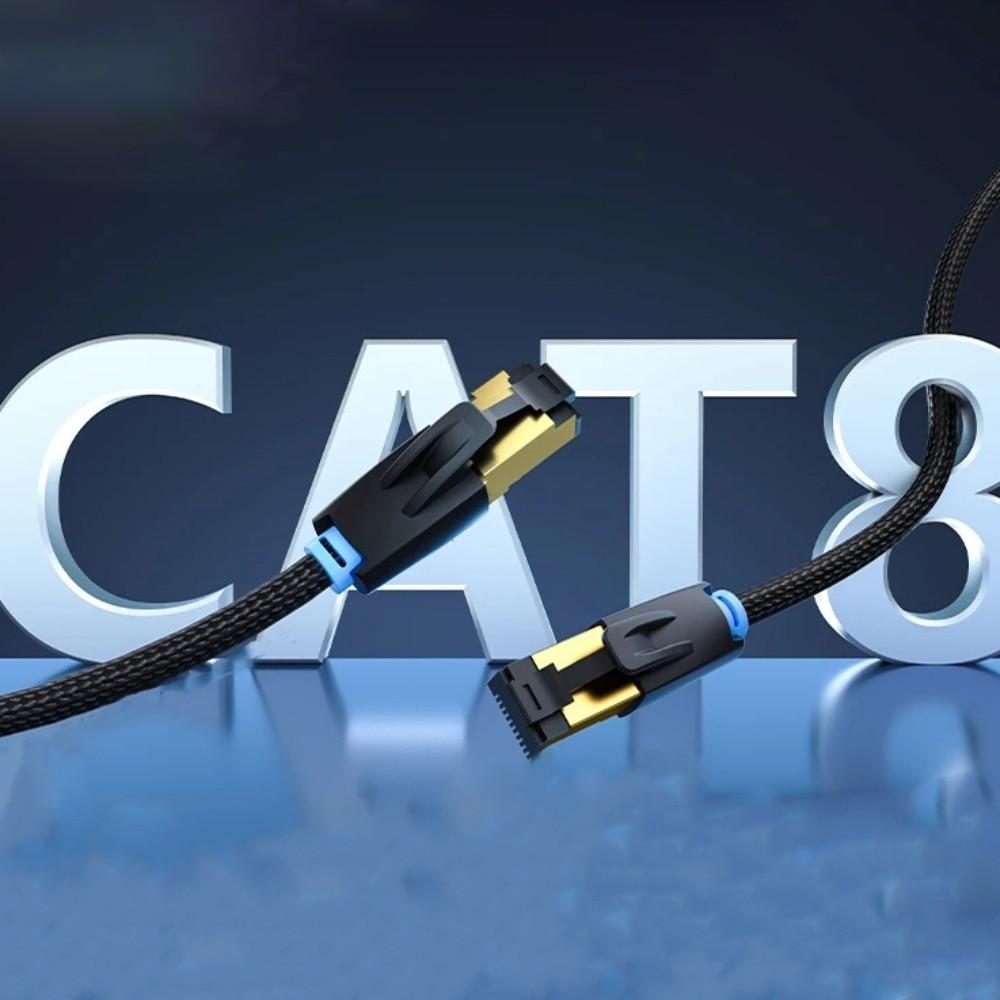 Double Shield Ethernet Extension Cord Copper Wire Cat 8 Patch Cable  Indoor&Outdoor