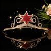 Minimalist Celestial Star Gold Plated Rhinestone Bridal Tiara Sparkling Starry Crystal Queen Crown Hair Accessory Elegant Prom