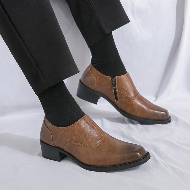 Fashion Men's Height Increasing Leather Shoes Fashionable Minimalist Design Style Outdoor Leisure Business Party Men's Formal Shoes