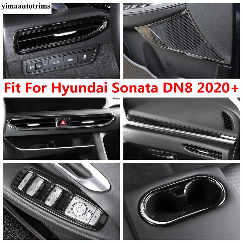 Car Door Speaker / Water Cup Holder / Window Lift / Dashboard Air Vent Cover Trim Accessories For Hyundai Sonata DN8 -