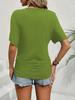 2025 Women's Casual Solid Color Waist-Cinching Short-Sleeve Round Neck T-Shirt