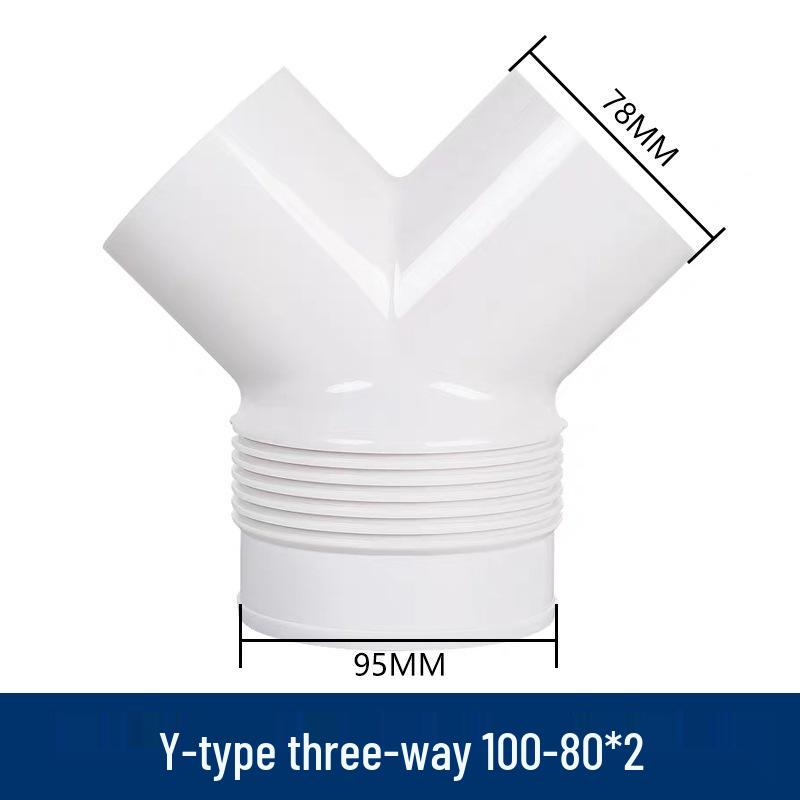 Y-Shaped Plastic Ventilation Tee Joint for Bathroom Heater, Exhaust, and Range Hood - Fresh Air Flow, 100mm