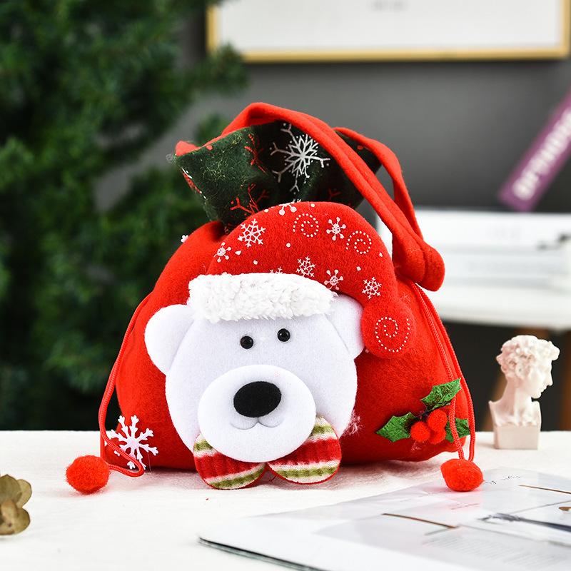 Creative Christmas Gift Bag 2020 Three-Dimensional Doll Candy Tote Bag, Classic Snowman Handmade Bundle Bag