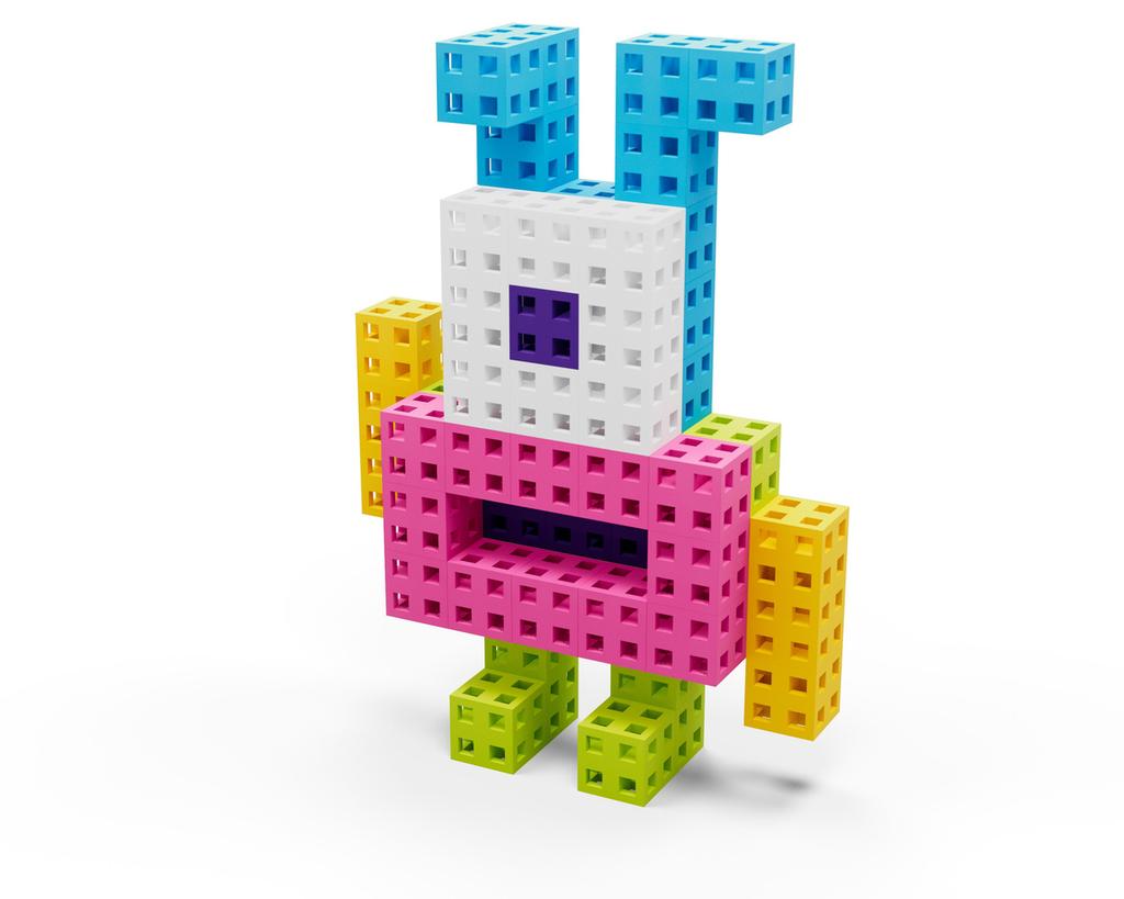 Komplet klocków konstrukcyjnych - Meli Cube Pink 100 el.
