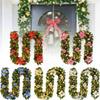 Festive 2.7 Meter Christmas Wreath Decoration With Led Lights In Gold And Red For Holiday Cheer