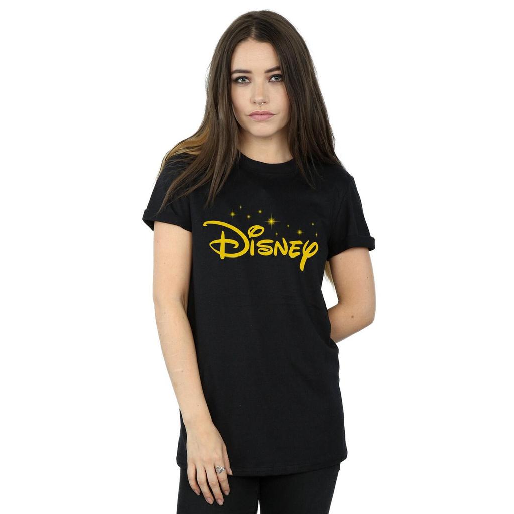 Disney Womens/Ladies Logo Stars Cotton Boyfriend T-Shirt