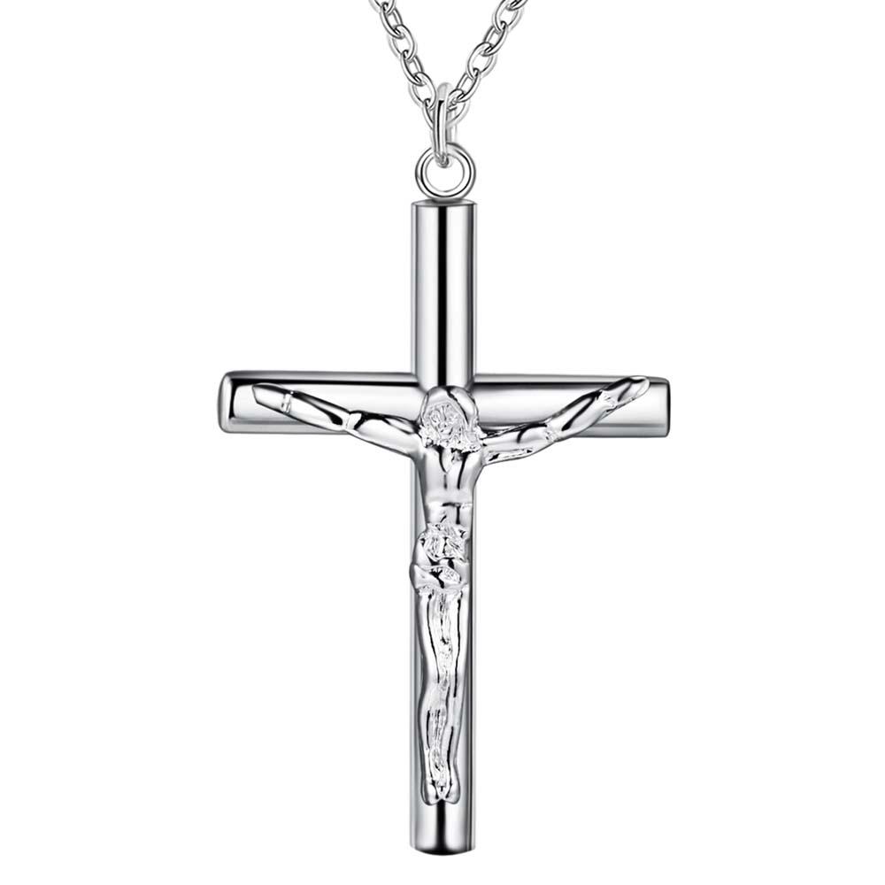 925 Sterling Silver Necklace Pendant Chain Cross For Women Fashion Jewelry Party Wedding Accessories GiftsGood product