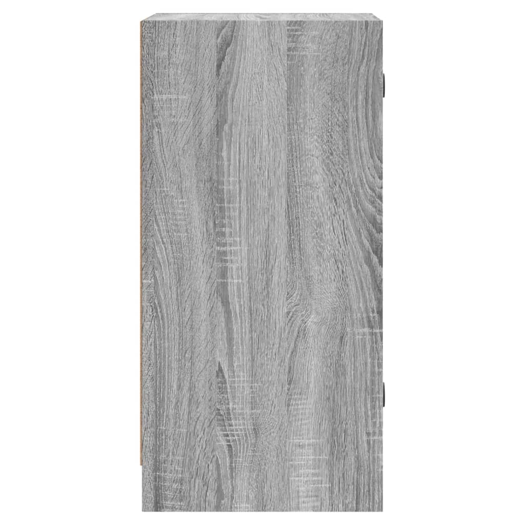 Vidaxl Cabinet With Glass Doors, Sonoma Oak Grey, 35X37X75.5 Cm