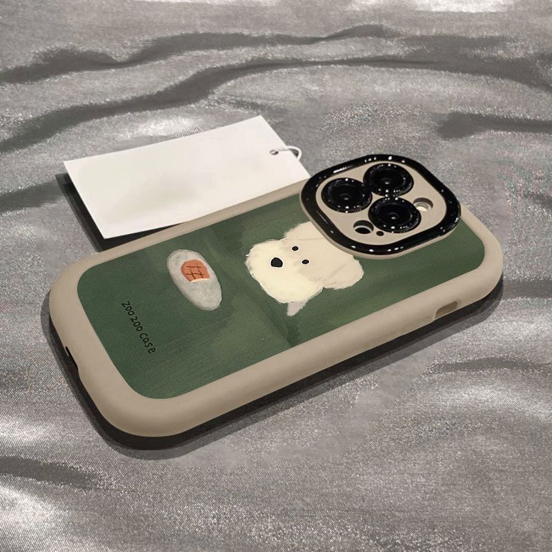Oil Painting High-value Puppy Suitable for Apple 16 Mobile Phone Case IPhone 15 Promax Cute VIVOS19 Creative