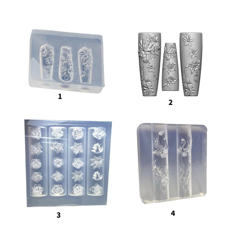 Nagelkunst Silikon Stempelformen für Party und Salon Maniküre Schmuckherstellung Form Geprägte Nagelschablonen für Frauen