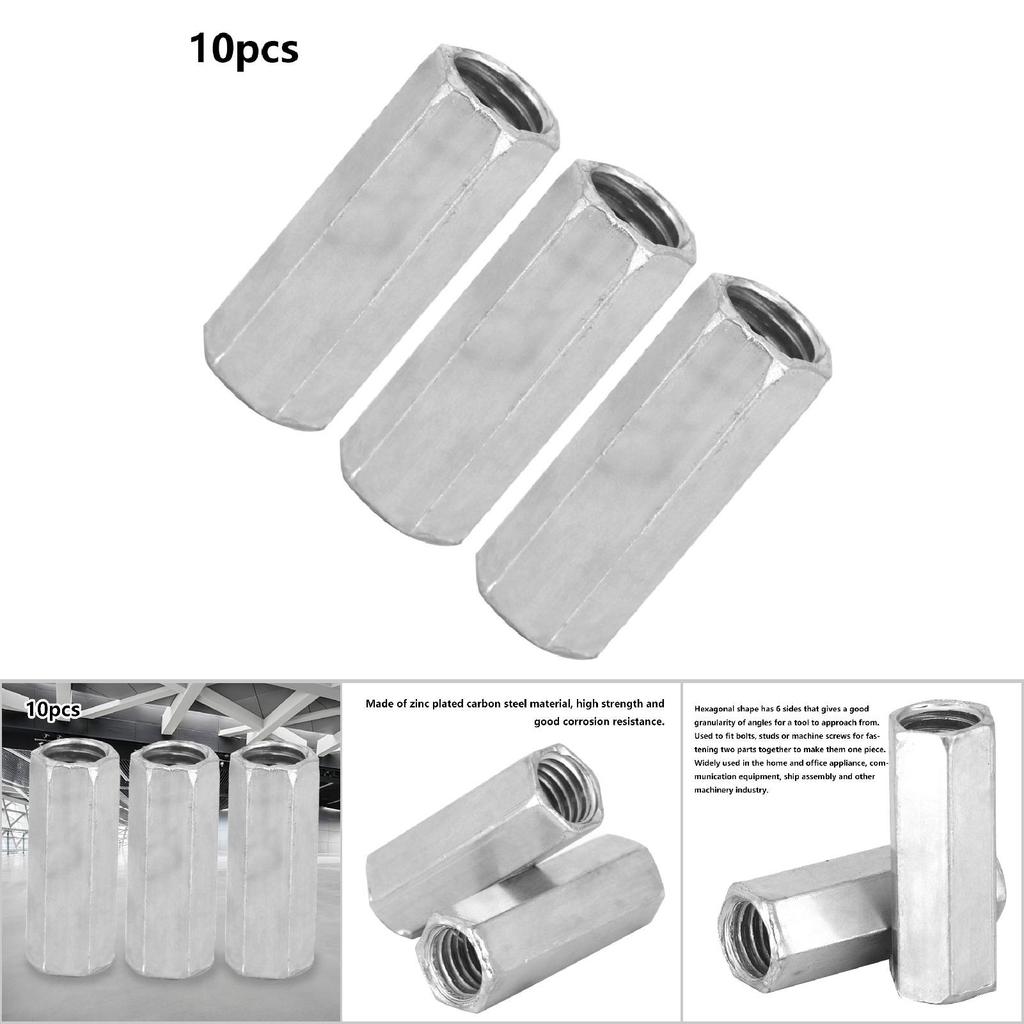 10 szt. Nakrętka z długim prętem M8 Sześciokątna nakrętka tulejowa z gwintem dystansowym (M8*28)