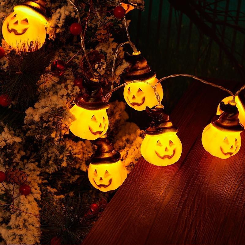 Halloween Classic Pumpkin Lantern Festival Party Atmosphere Decorative Lamp 10/20/40LED Fun and Wonderful Night