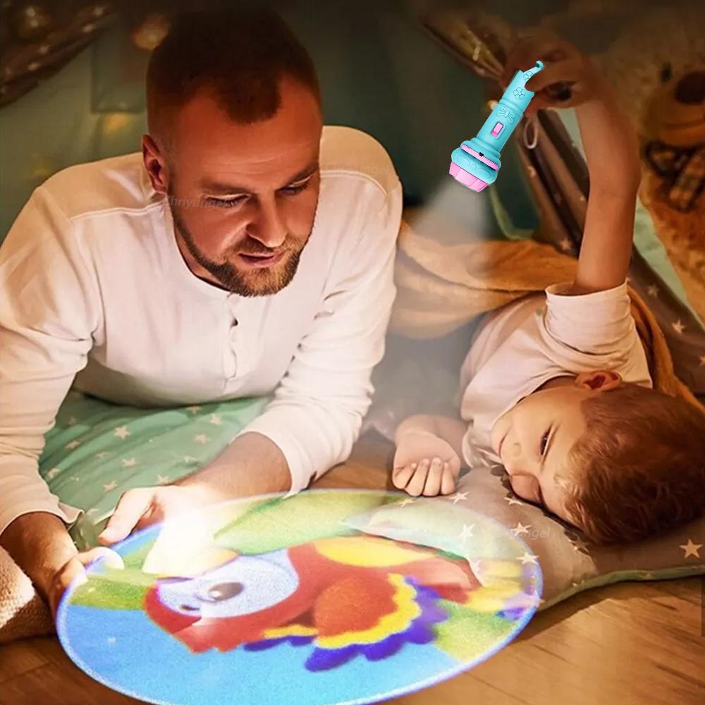 10 Kart Karikatür Projektör El Feneri 80 Desen Yaratıcı Çocuk El Feneri Oyuncak Projektör Bebek Oyuncakları Yatma Zamanı Hikaye Kitabı Oyuncak